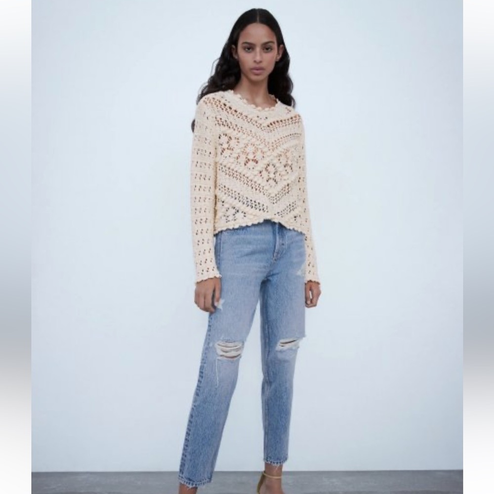 Crochet style Zara sweater
